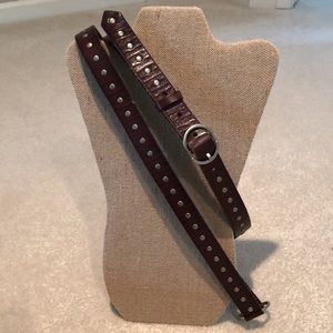 Silpada Double Wrap Leather Brown Belt with silver studs. Excellent condition.